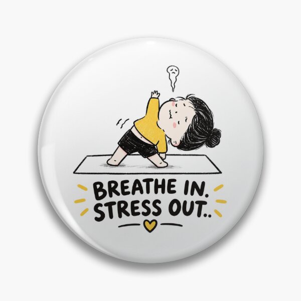 Item preview, Breathe In Stress Out Cute Yoga Cartoon – Relaxation, Mindfulness & Self Care Design designed and sold by CRAZZYDOODLES.
