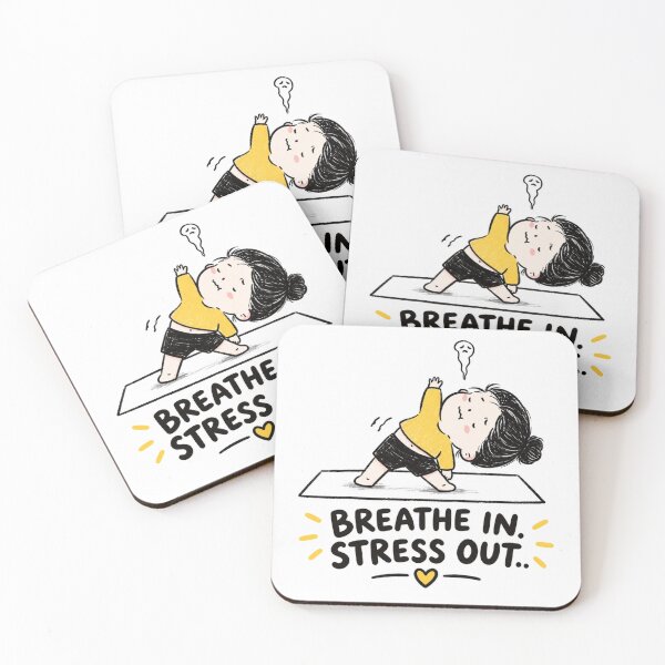 Item preview, Breathe In Stress Out Cute Yoga Cartoon – Relaxation, Mindfulness & Self Care Design designed and sold by CRAZZYDOODLES.