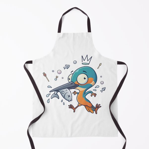 Item preview, Funny Kingfisher Bird Eating Fish Crown Cartoon Art designed and sold by Rupesh-Art26.