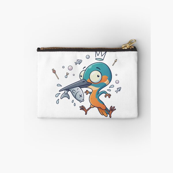 Item preview, Funny Kingfisher Bird Eating Fish Crown Cartoon Art designed and sold by Rupesh-Art26.