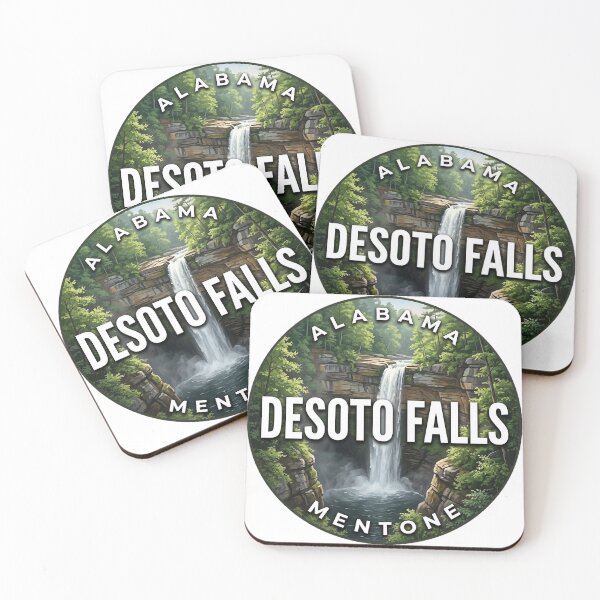 Item preview, DeSoto Falls Alabama Canyon Morning Round Badge Sticker designed and sold by DetourDgn.
