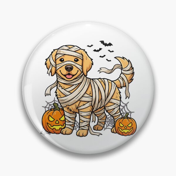 Item preview, Golden Retriever Mummy Halloween T-Shirt – Spooky Dog with Pumpkins & Bats designed and sold by elisarasada.