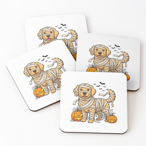 Item preview, Golden Retriever Mummy Halloween T-Shirt – Spooky Dog with Pumpkins & Bats designed and sold by elisarasada.