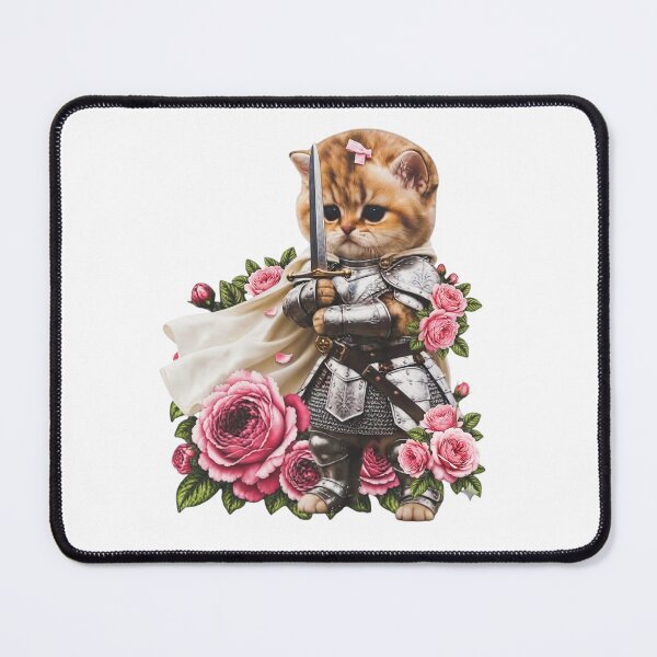 Item preview, Cat Knight With Roses designed and sold by BalouEdison.