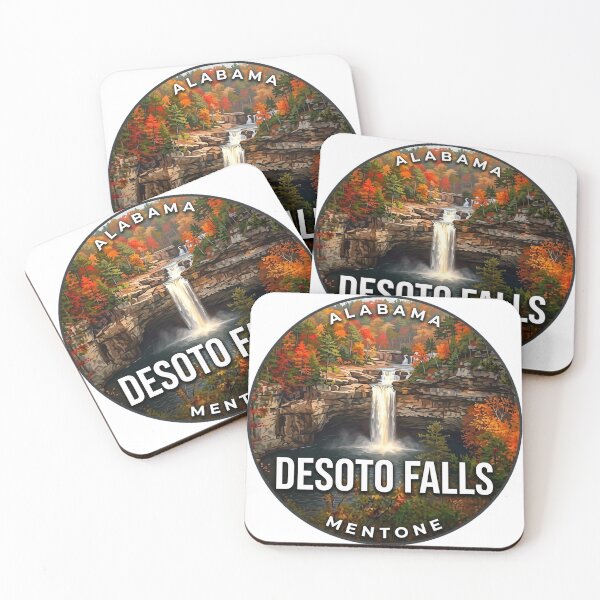 Item preview, DeSoto Falls Alabama Autumn Canyon Round Badge Sticker designed and sold by DetourDgn.