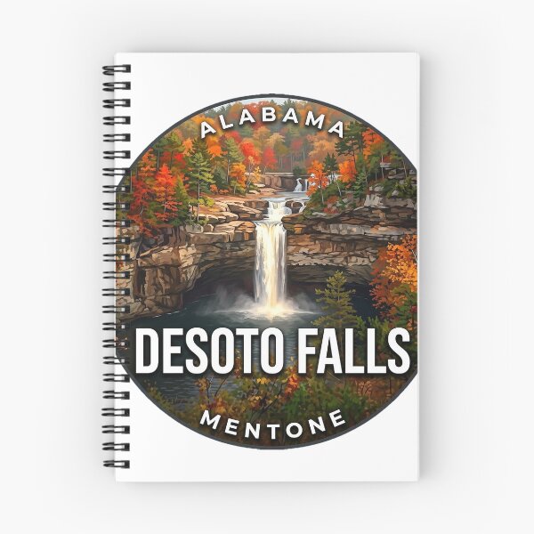 Item preview, DeSoto Falls Alabama Autumn Canyon Round Badge Sticker designed and sold by DetourDgn.