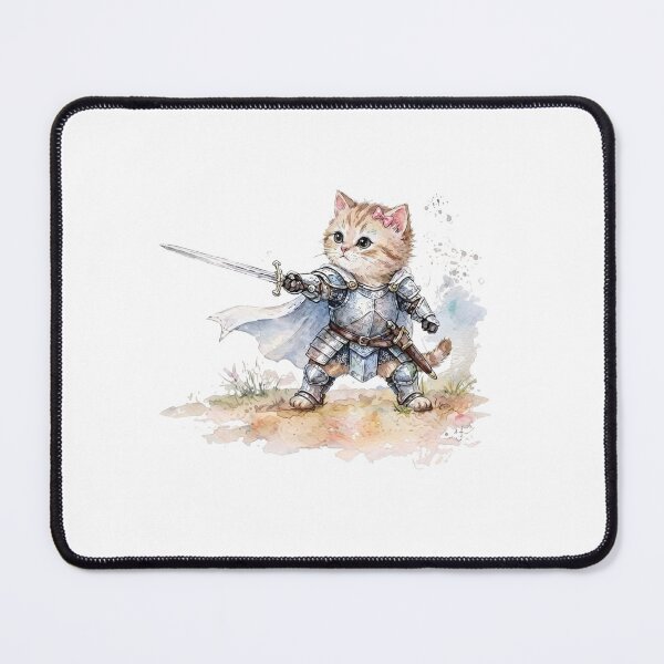 Item preview, Cat Knight Watercolor Art designed and sold by BalouEdison.