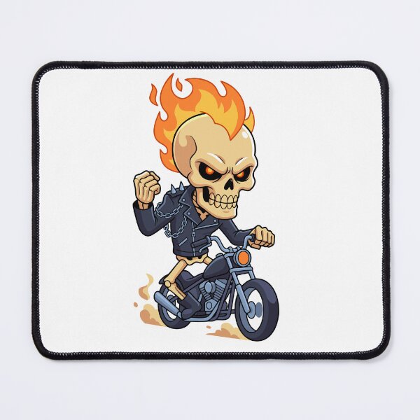 Item preview, Ghost Rider Flaming Skull Biker Motorcycle Cartoon Art designed and sold by Rupesh-Art26.