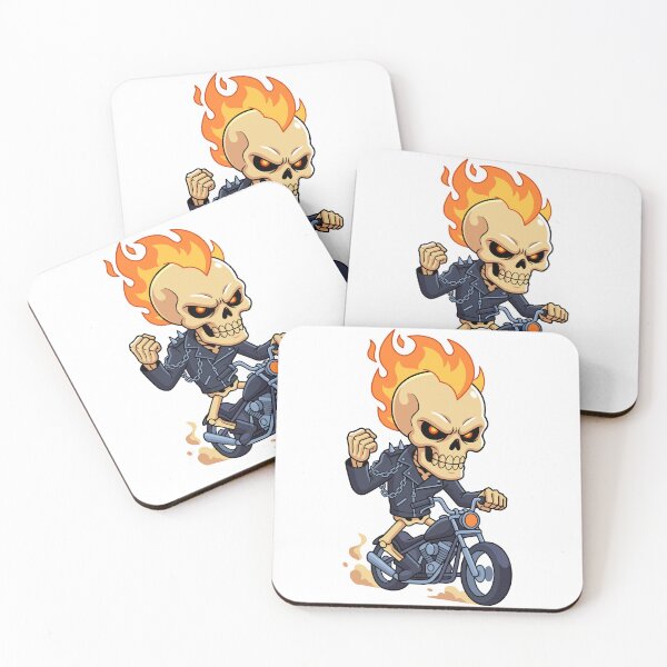 Item preview, Ghost Rider Flaming Skull Biker Motorcycle Cartoon Art  designed and sold by Rupesh-Art26.