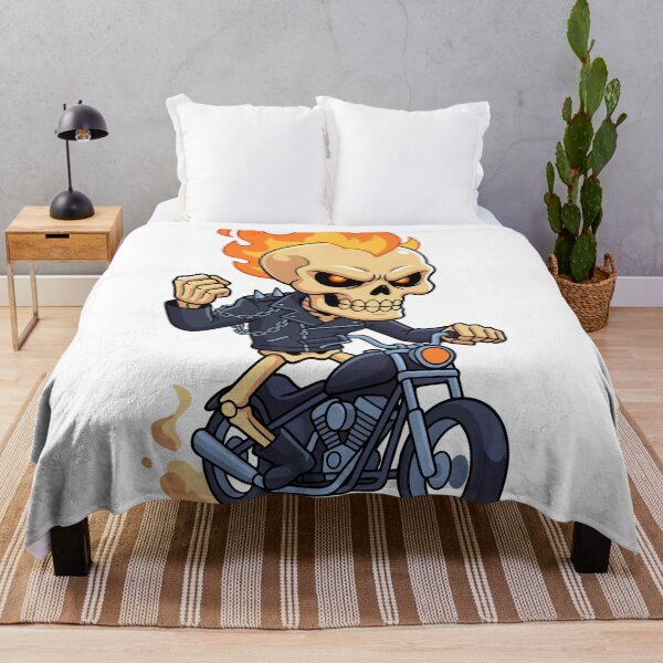 Item preview, Ghost Rider Flaming Skull Biker Motorcycle Cartoon Art  designed and sold by Rupesh-Art26.