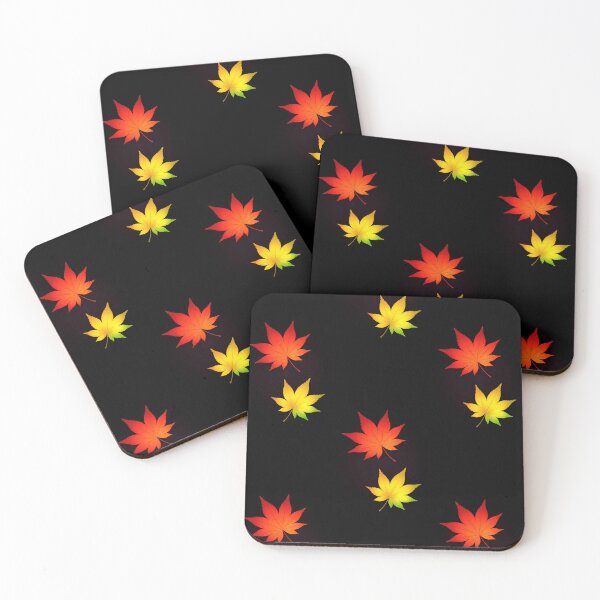 Item preview, Minimalist Japanese Autumn – Vibrant Momiji Leaves on Black designed and sold by Jun-spirit-Arts.