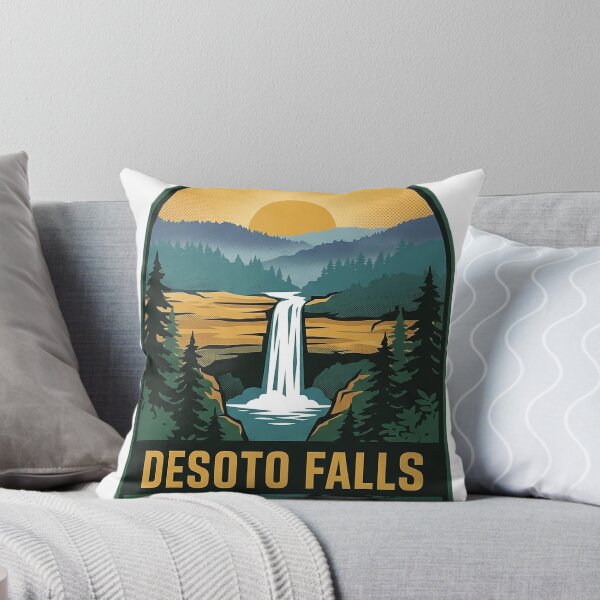 Artikelvorschau, DeSoto Falls Mentone Alabama Sunrise Canyon Bogen-Abzeichen-Aufkleber entworfen und verkauft von DetourDgn.