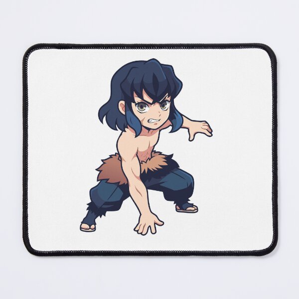 Item preview, Inosuke Hashibira Unmasked Beast Warrior Chibi Anime Art designed and sold by Rupesh-Art26.