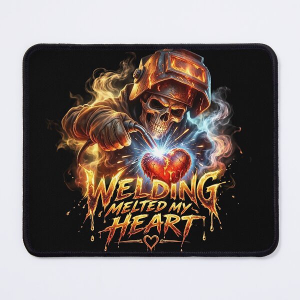 Item preview, Welding Melted My Heart - Funny Skull Welder Design for Welders designed and sold by TIGMAW.