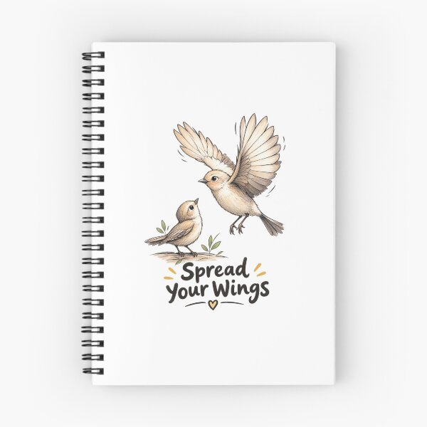 Item preview, Spread Your Wings Bird Illustration – Inspirational Freedom & Growth Quote designed and sold by CRAZZYDOODLES.