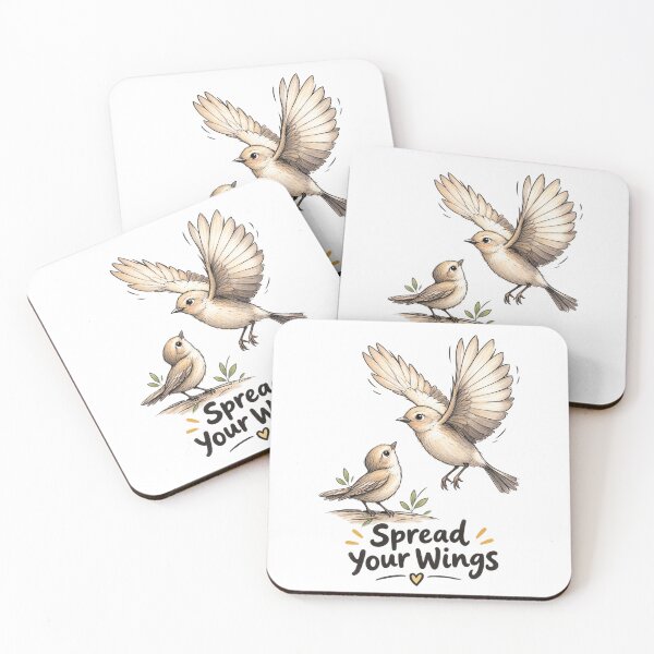Item preview, Spread Your Wings Bird Illustration – Inspirational Freedom & Growth Quote designed and sold by CRAZZYDOODLES.