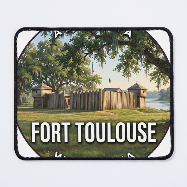 Item preview, Fort Toulouse Fort Jackson Park Alabama Round Travel Badge Sticker designed and sold by DetourDgn.