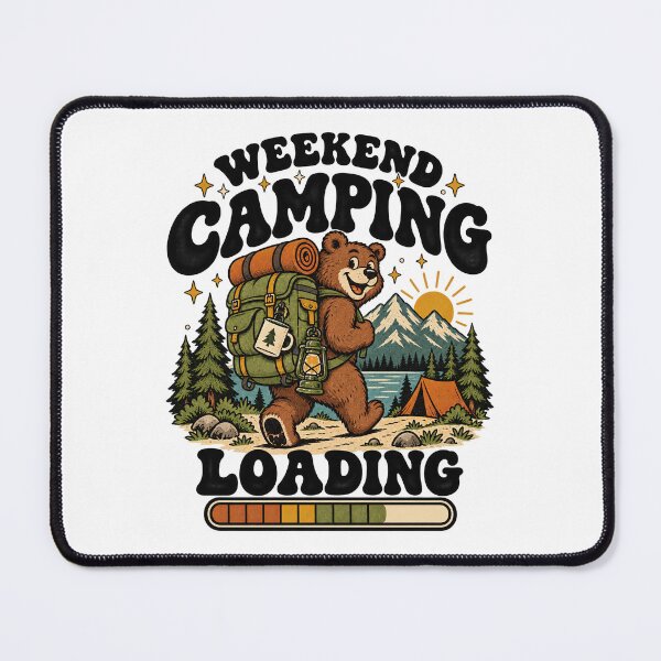 Item preview, Weekend Camping Loading – Funny Vintage Hiking Bear designed and sold by urbinet.