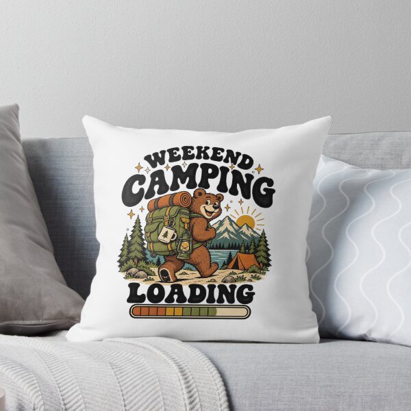 Item preview, Weekend Camping Loading – Funny Vintage Hiking Bear designed and sold by urbinet.