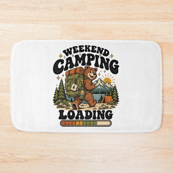 Item preview, Weekend Camping Loading – Funny Vintage Hiking Bear designed and sold by urbinet.