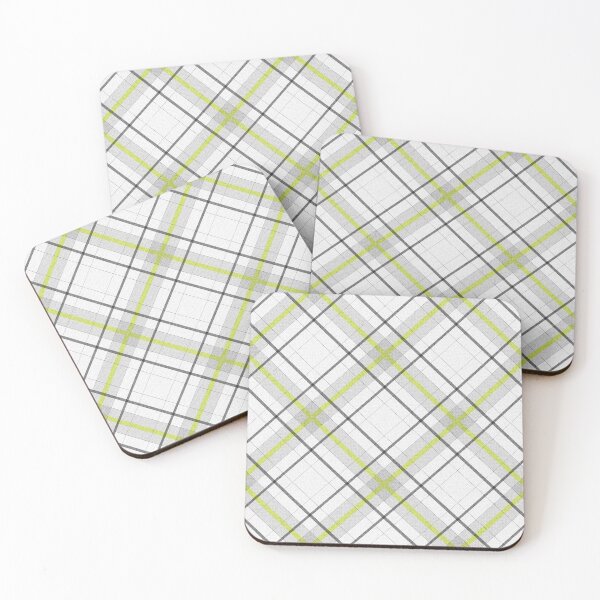Item preview, Diagonal tartan gray and yellow over white. designed and sold by pattypattern.