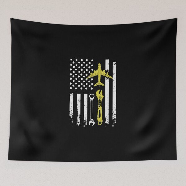 Item preview, Patriotic Aviation Wrench American Flag designed and sold by MarilBennett.