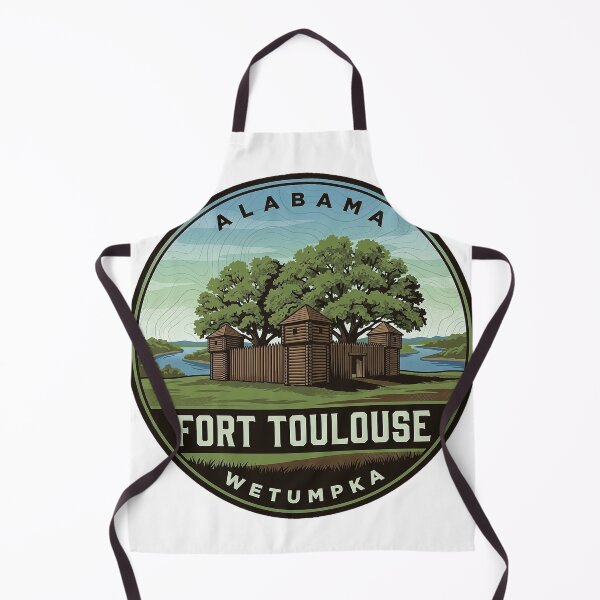 Aperçu de l'œuvre Autocollant vintage de badge de parc Fort Toulouse Fort Jackson Park Alabama créée et vendue par DetourDgn.