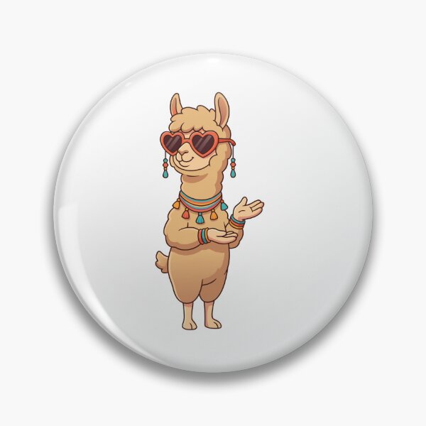 Item preview, Cool Boho Llama Heart Sunglasses Bohemian Alpaca Cartoon Art designed and sold by Rupesh-Art26.