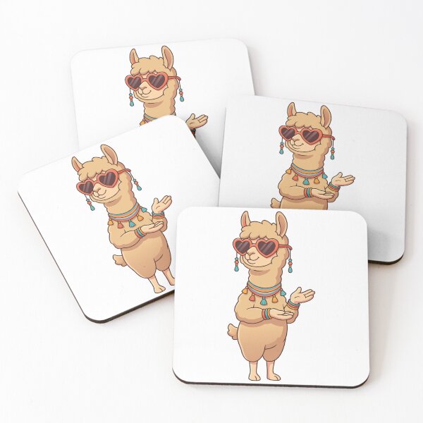 Item preview, Cool Boho Llama Heart Sunglasses Bohemian Alpaca Cartoon Art designed and sold by Rupesh-Art26.