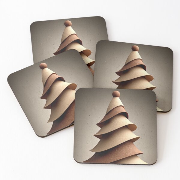 Item preview, Minimalist 3D Abstract Brown Christmas Tree designed and sold by colorful-white.