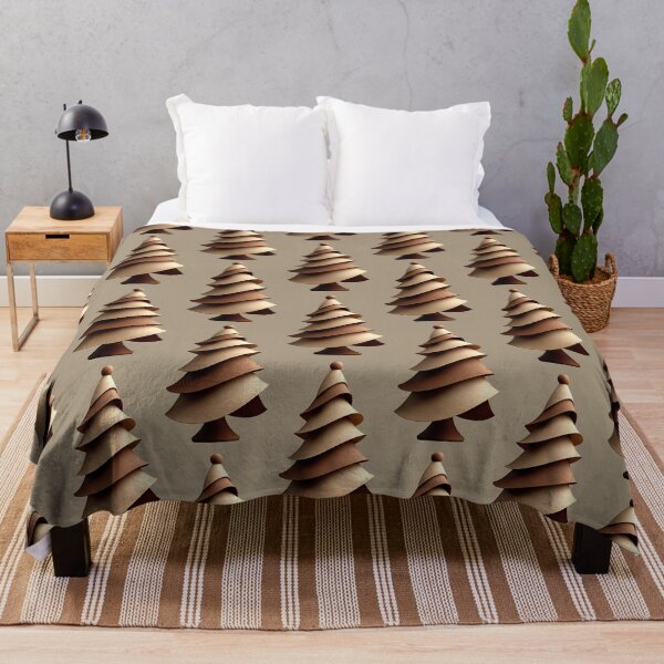 Item preview, Minimalist 3D Abstract Brown Christmas Tree designed and sold by colorful-white.