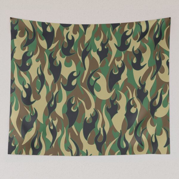 Item preview, Tribal Flame Military Camo Jungle Green Camouflage Pattern designed and sold by GrandeDuc.