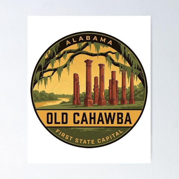 Item preview, Old Cahawba Alabama Vintage Park Badge Sticker designed and sold by DetourDgn.