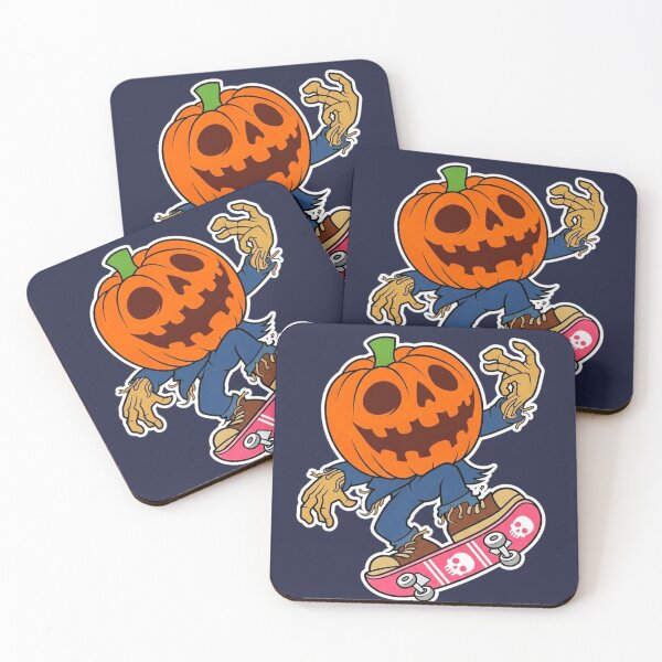 Item preview, Spooky Halloween Pumpkin Skateboarder - Retro Skate Trick designed and sold by PalettePop..