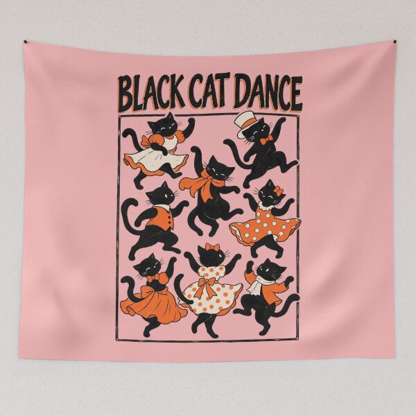 Item preview, Black Cat, Charles Robinson Dancing Cats designed and sold by unicorns-art.