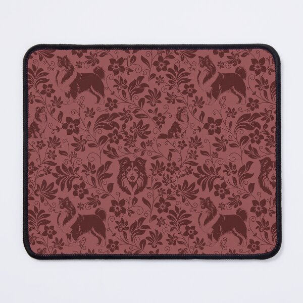 Item preview, Shetland Sheepdog Floral Silhouette Botanical Art Red designed and sold by WildLakePatterns.
