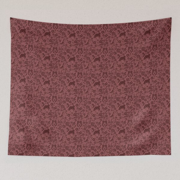 Item preview, Shetland Sheepdog Floral Silhouette Botanical Art Red designed and sold by WildLakePatterns.
