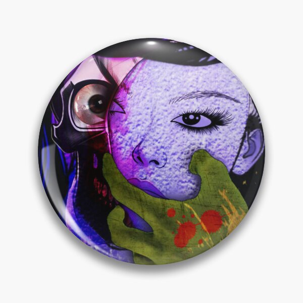 Item preview, Cyberpunk Mask Reveal Zombie Face Purple designed and sold by lidafrederikse.