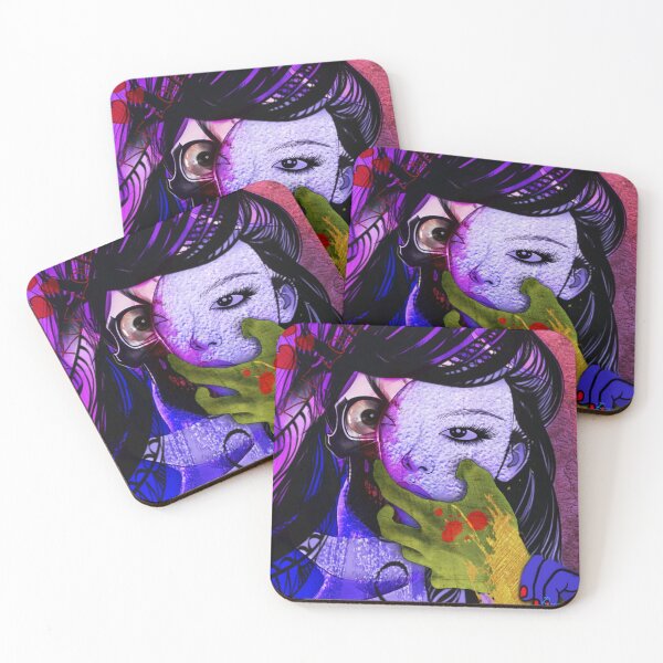 Item preview, Cyberpunk Mask Reveal Zombie Face Purple designed and sold by lidafrederikse.