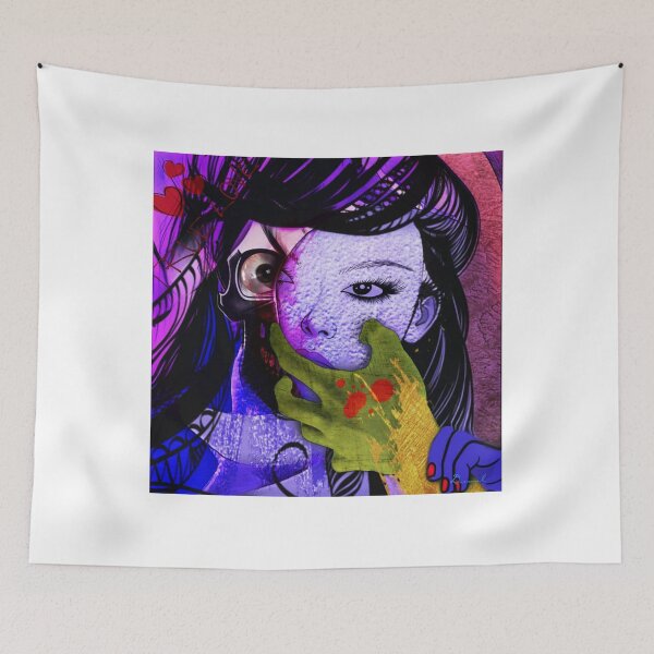 Item preview, Cyberpunk Mask Reveal Zombie Face Purple designed and sold by lidafrederikse.