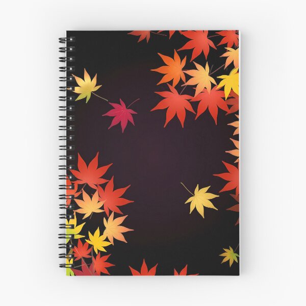 Item preview, Vibrant Japanese Momiji Autumn – Falling Maple Leaves Banner on Black designed and sold by Jun-spirit-Arts.