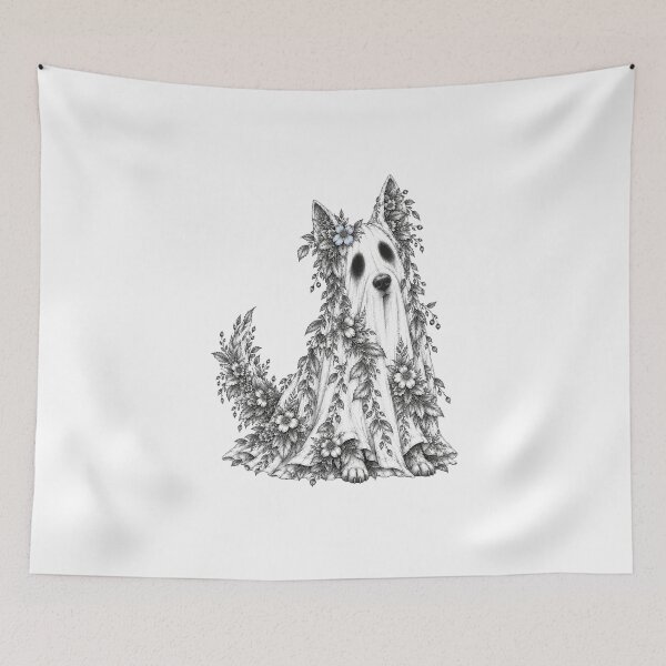 Item preview, Floral Ghost Dog designed and sold by Rose Design & Photos.
