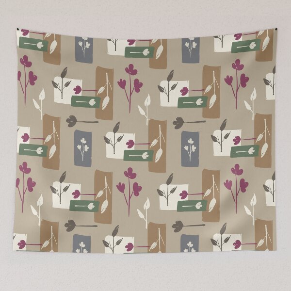 Item preview, Flores y hojas abstractas designed and sold by maryams-pattern.