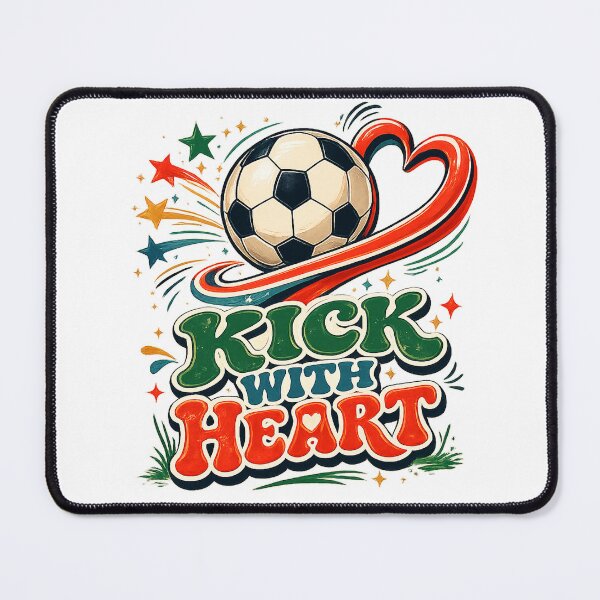 Item preview, Kick With Heart Soccer Ball Retro Sports Love Football Design designed and sold by inkoutninja.