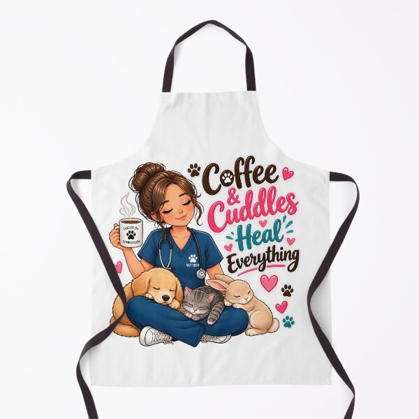 Artikelvorschau, Kaffee und Kuscheln heilen alles – Niedliches Design für Tierarzthelferinnen entworfen und verkauft von Bettybee00.