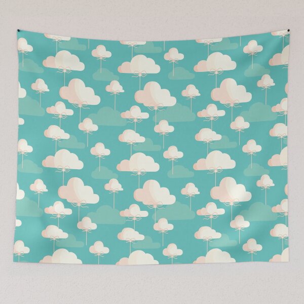 Item preview, Adorable kawaii clouds designed and sold by Mintpoptrend.