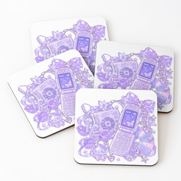 Aperçu de l'œuvre Purple Y2K Kawaii Music & Flip Phone Aesthetic créée et vendue par Kiralemon.