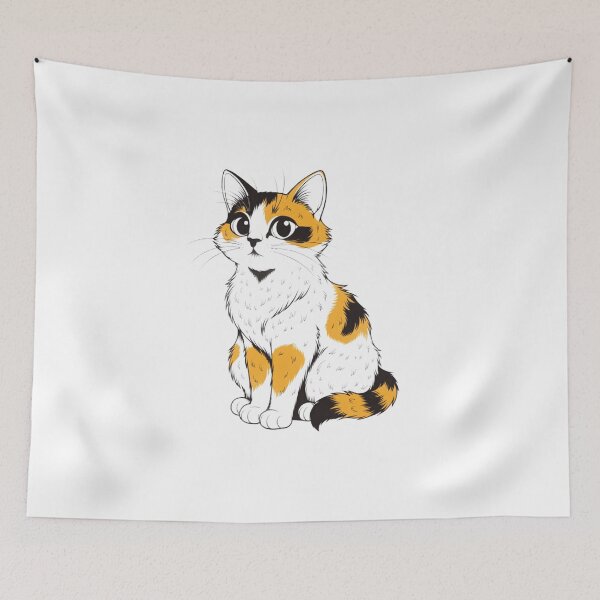 Item preview, Beautiful Calico Cat Vintage Feline Art Design designed and sold by Ikochane.