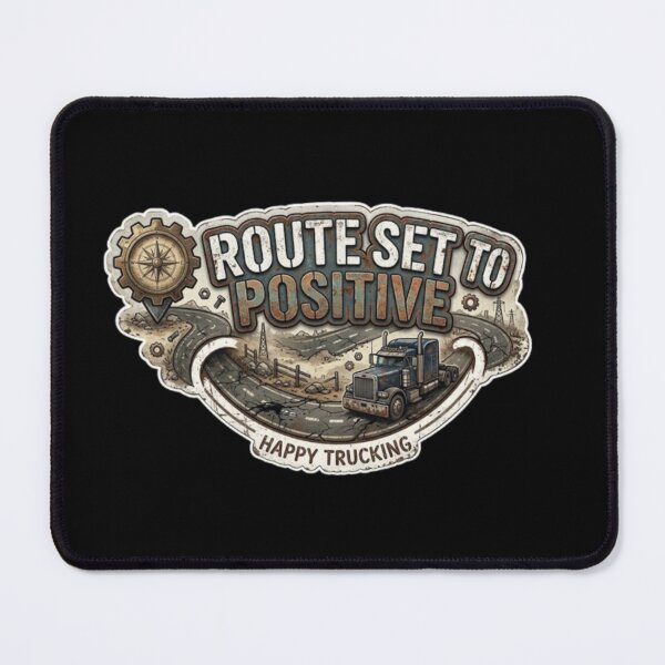 Item preview, Route Set To Positive Happy Trucking Vintage Semi Truck designed and sold by PoleksGraphics.