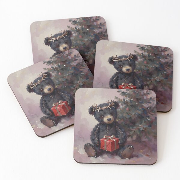 Item preview, Christmas Teddy Bear with Antlers and Gift designed and sold by cr6zym1nd.
